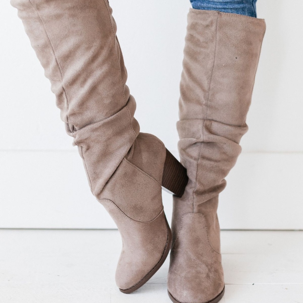 BRITTNEY Suede Autumn Boots - taupe - Picture 4 of 5